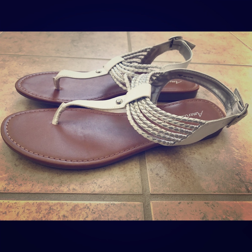 White and Silver Sandals